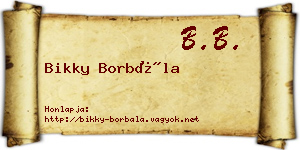 Bikky Borbála névjegykártya